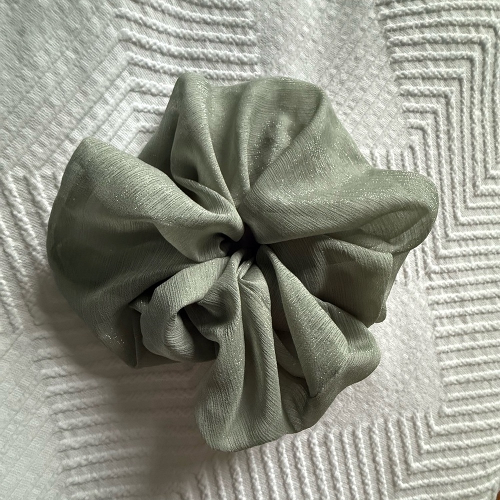XL Satin Sage Green Hair Scrunchie